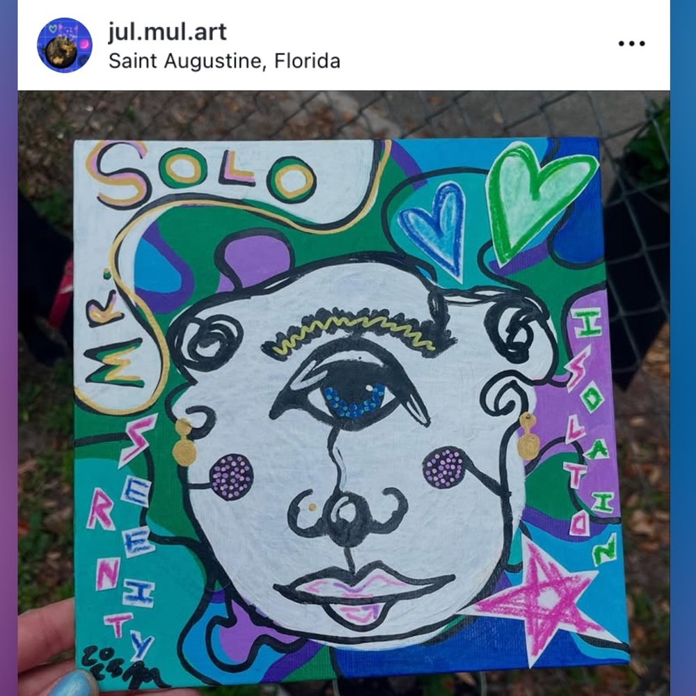 Blue and Green Abstract Face Painting